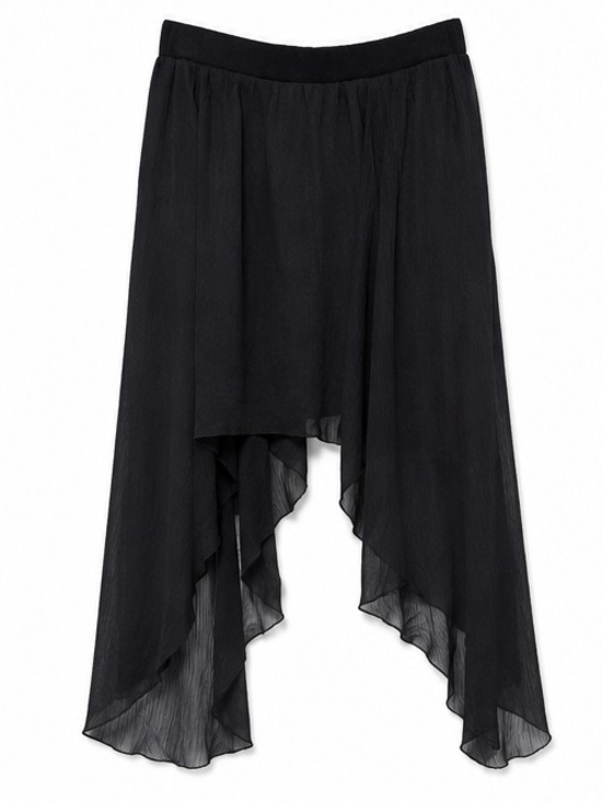 Royal love Dresses & Skirts - Y2K Royal Love Black Asymmetrical Handkerchief Hem Chiffon Skirt | Size Large‎